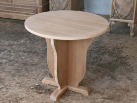 <b>Tisch geschliffen</b> / Nr. 14-V03<br>Massivholz, Furnier, Ø 70, H 64 cm, Ausführung nach Wunsch</p>